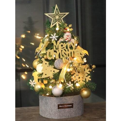 Household desktop 60cm Mini Christmas tree package shopping mall decoration red Christmas ornaments