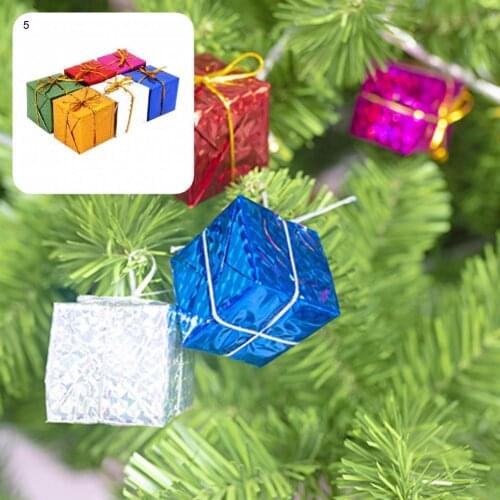 Lightweight Good Square Xmas Tree Hanging Decorations 6 Styles Gift Box Ornaments Mini for Bedroom