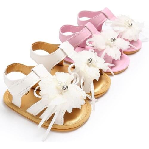 Summer 0-1 years old female baby rubber bottom flower princess shoes non-slip baby toddler shoes