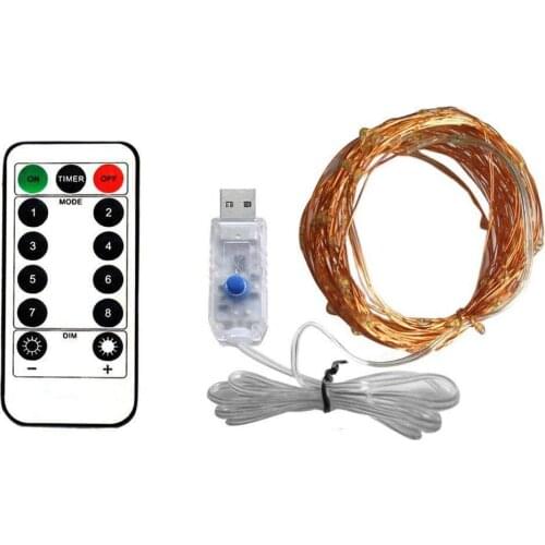 Usb Remote Control Copper Wire Light String Christmas Day Wedding Decoration Led Copper Wire Star Lights