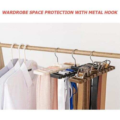 MultiFunctional Plastic Tie Belt Scarf Storage Rack Closet Wardrobe Organizer Space Storage Cloth Saver Hanger