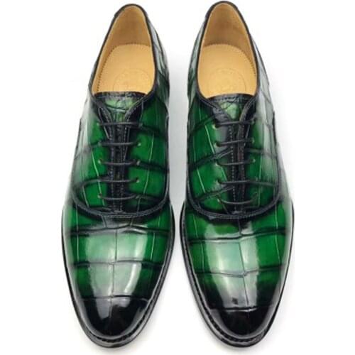 Chue new manual crocodile leather men shoes crocodile shoes male business men formal shoes Mens shoes custom