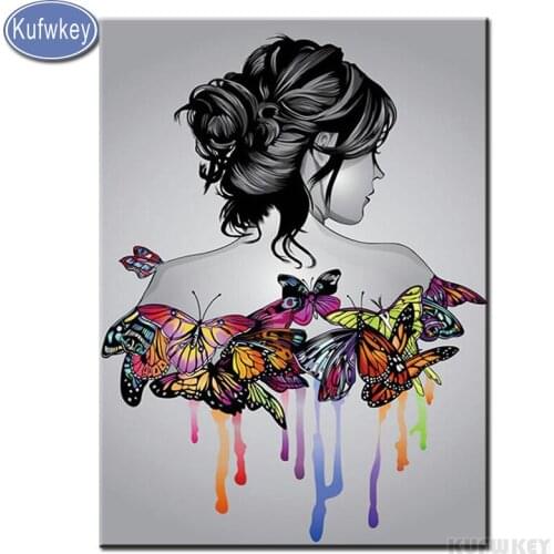 Fairy butterfly diamond painting round drill mosaic photo beadwork hobby diamond embroidery full set cartoon for girls gift
