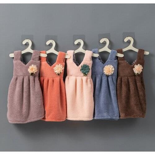 2021 New Super Soft Thickened Coral Velvet Wipes Towel Hang Water Kitchen Dishcloth Hand Microfiber Cleaning Cloth Hand Towels