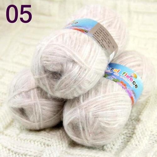 Batch 3 ballsx 50g new mohair cotton shawl sweater hat hand knitted crochet yarn silver gray 822-02-3
