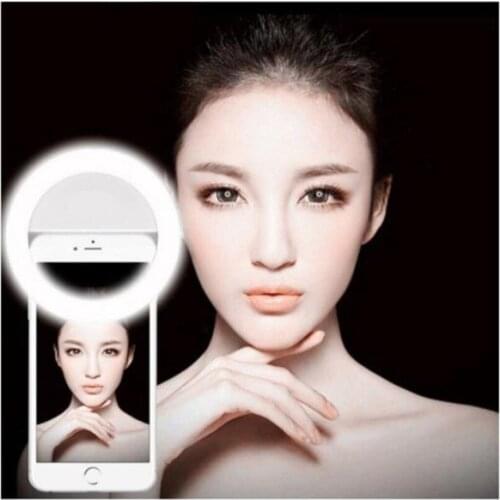 Rechargeable White Selfie Ring Light Selfie Işığı Makeup Youtuber