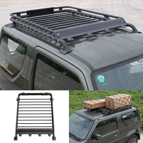 Fit for 2007-2017 Suzuki Jimny Car Roof Rack Basket Cargo Luggage Carrier Box Iron Black Exterior Car Accessories