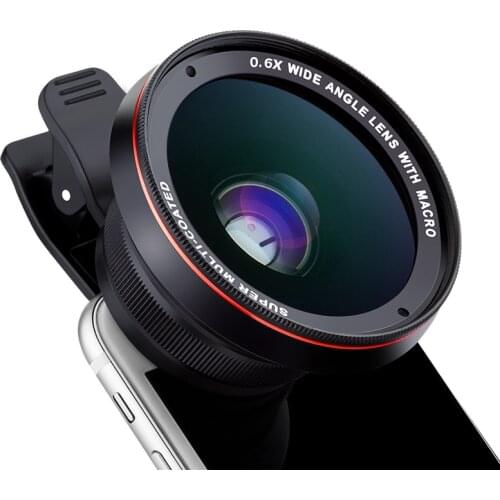 Professional 4K HD Wide Angle Lens with Macro Camera Kits for IPhone Samsung Huawei Xiaomi Fish Eye Lens Clip Phone Accessories