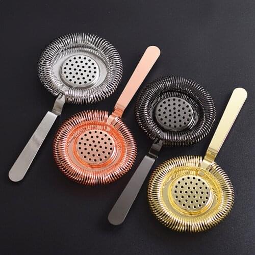 Professional stainless steel European Hawthorn bartender ice filter ice shaker for ice mixing filter ice filter leak filter