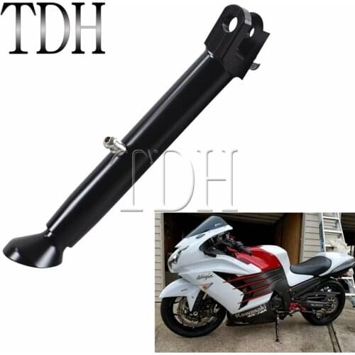 Adjustable Lowering Black Kickstand Kick Side Stand Kit For KAWASAKI Ninja ZX-14 ZX-14R ZZR1400 2006-2019 CNC Aluminum