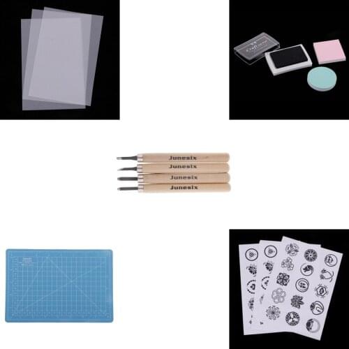 Carving Rubber Stamp Block Cutting Mat Tracing Paper Template Ink Pad