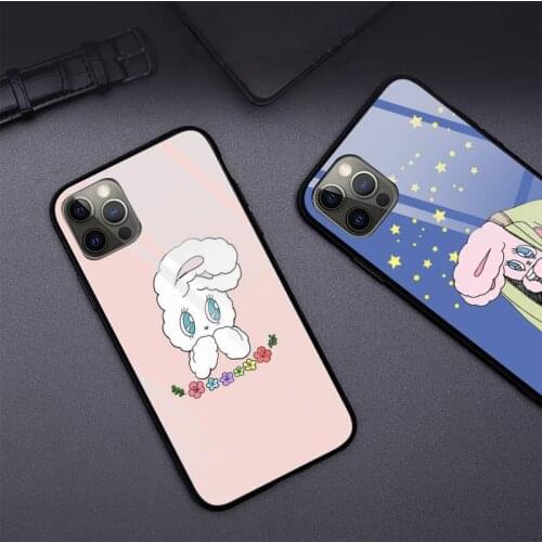 Pink Korean Chuu Esther Kim Rabbit Phone Case Glass For iPhone 12 Pro Max Mini 11 Pro XR XS MAX 8 X 7 6S 6 Plus SE 2020 case