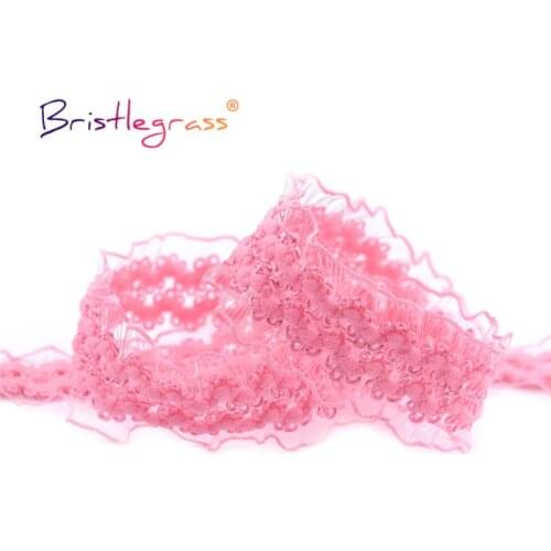 BRISTLEGRASS 2 5 10 Yard 30mm Mesh Tulle Frilly Ruffled Decorative Lace Trim Elastics Spandex Bands Tape Tutu Dress Sewing Craft