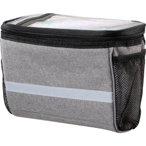 Cycling Bicycle Handlebar Insulated Front Bag MTB Bike Phone Holder Basket Waterproof Bags Reflective Large Capacity