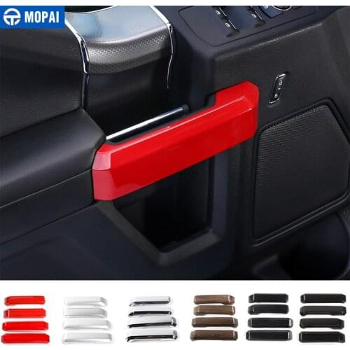 MOPAI ABS Car Interior 4 Door Inner Grab Handle Decoration Cover Trim Stickers For Ford F150 2015 Up Car Styling