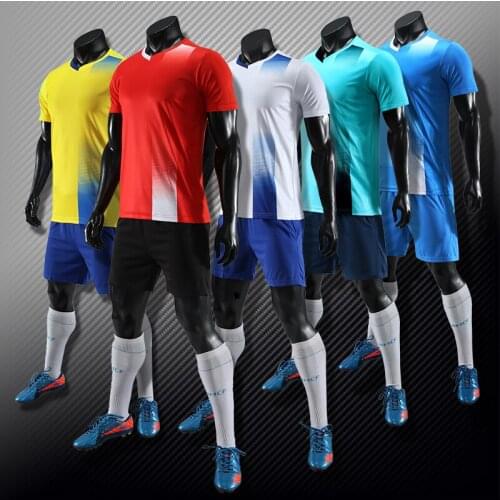High quality men new thailand survetement football jerseys sets pockets soccer jersey set sport training suit custom soccer sets