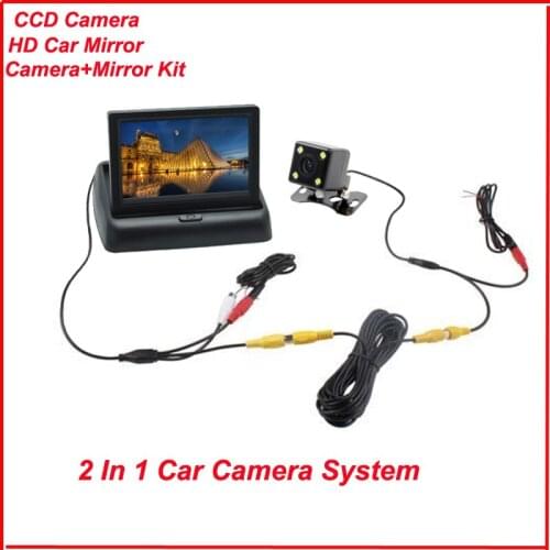 High resolution 4.3 inch tft lcd car rearview camera TV monitor with HD CCD Car rear view backup reverse auto parking camera kit
