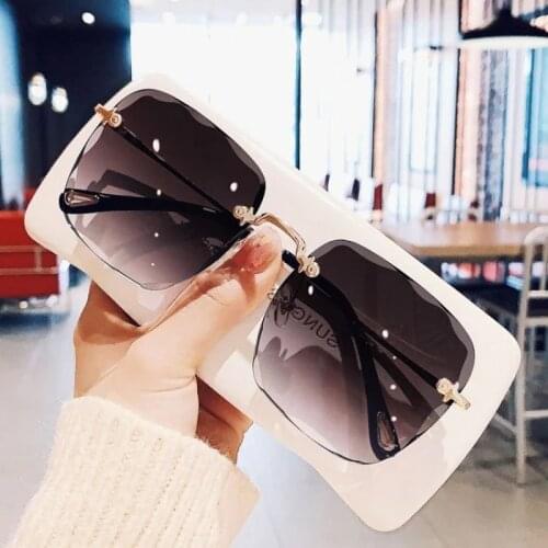 NONOR zonnebril dame 2021 New Women Sunglasses Rimless UV400 Brand Designer High Quality Gradient Sun Glasses Female oculos