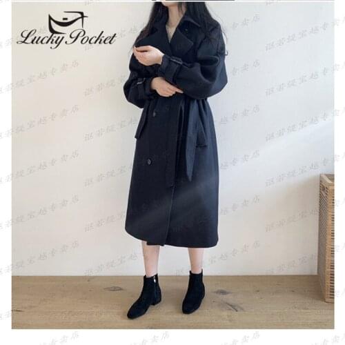 Women Autumn Winter New Fashion Solid Color Slim Elegant Long Woolen Coat Female Brand High Quality Coat Ladies Warm Coats ML867