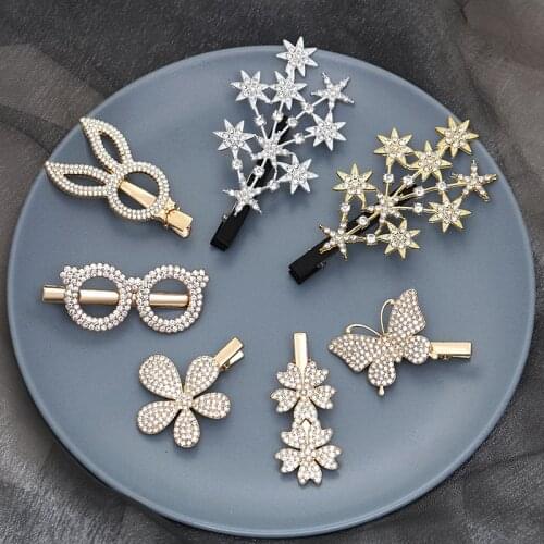 ZOSHI Fashion Shining Stars Butterfly Hair Clip for Women Daily Hairgrips Hair Accessories Rhinestone Hairpins Girls Jewelry