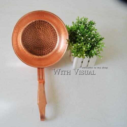 1 PC Handmade Pure Copper Scoop with Wooden Handle Rice Noodle Pot Restaurant Home Use