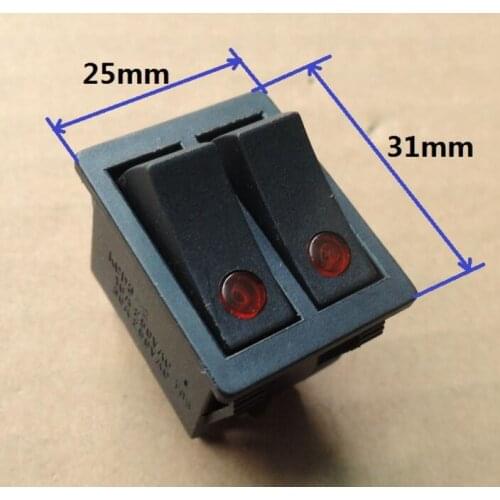 250V 16A/30A Large Power Electric Heater Parts Rocker Double Button Switch also for Electricity cake clang KCD3-2