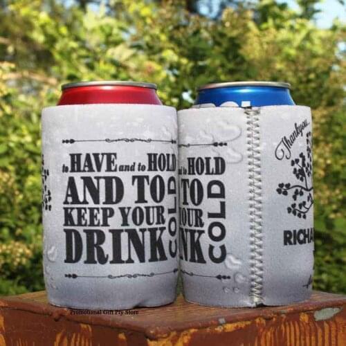70pcs Custom Logo Neoprene Stubby Cooler With Solid Base Beer Can Cooler Wedding Gift Customize Beer Can Cooler Holder