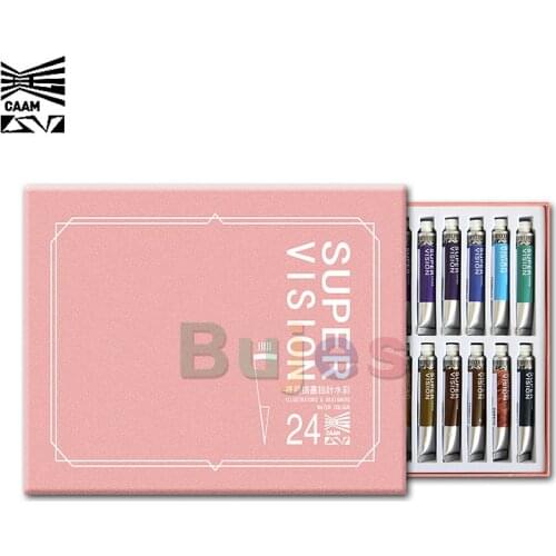 Super Vision 24 Colors Illustration Watercolor Pigment,Tube 8ML Professional Water Color Paint,for Drawing Painting,Art Supplies