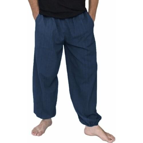 Wide Leg Pants High Waist Baggy Trousers Plus Size Men Cotton Linen Long Pants Solid Color Wide Leg Loose Casual Trousers Pants