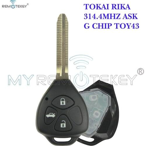 Remtekey TOKAI RIKA Remote key 3 button TOY43 for Toyota HILUX+314.4mhz+G chip