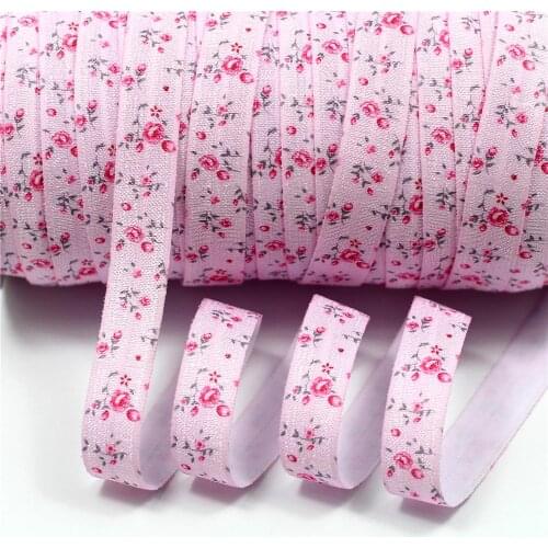 5/8" 16mm Floral Flower Printed Elastic (foe) Ribbon 50 Yards/Lot HT01-PG022-06053