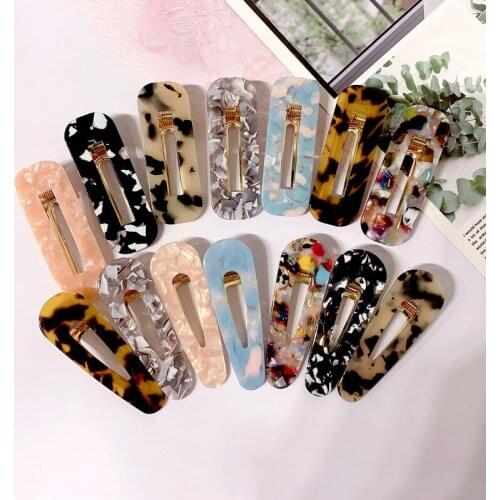 Ins Hot Vintage Acetate Hair Clips For Women Leopard Galaxy Hairpins Metal Barrettes Girls Hairgrips Japanese Hair Accessories