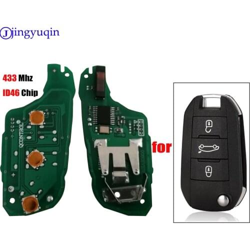 Jingyuqin Car Remote Key 434Mhz For Citroen C4L New Elysee For Peugeot 508 3008 2008 301 434MHz ID46 Auto Keyless