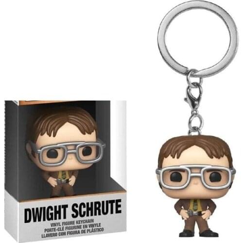 Pocket Keychain Dwight Schrute 4cm Collection Toys for Children Christmas Gift