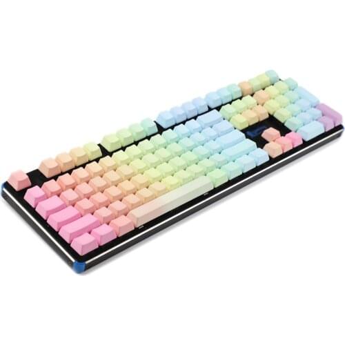 Top Printed Front Printed Blank 108 87 61 OEM Profile Rainbow Thick PBT Dyed Keycaps For MX Switches Mechanical Gaming Keyboard