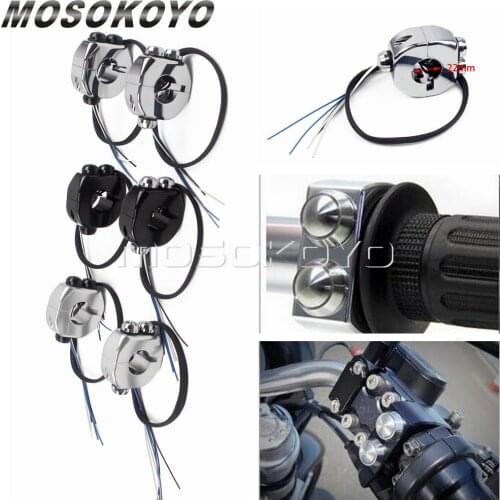 Aluminum 22mm Motorcycle Handlebar Reset Button Momentary Latching Switch For Harely Honda Kawasaki Suzuki Streetbike Cafe Racer