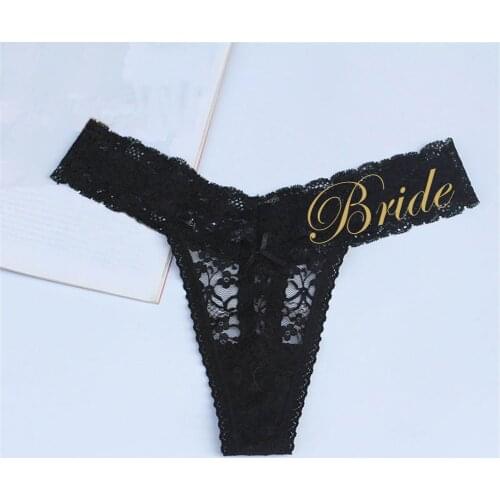 Bride Bridesmaid Printed Lace Womens Sexy Thongs G-string Underwear Panties Personalized Name Female Lace Thongs Wedding Gifts