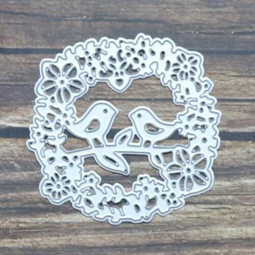 Metal Cutting Dies Wreath Branches Bird For DIY Scrapbooking Album Embossing Paper Cards Decorative Crafts