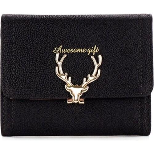 15PCS / LOT Fashion Women Short Wallet Female Samll Animal Pattern Fashion Simple Style Large Purse Multi-card Leather Wallet