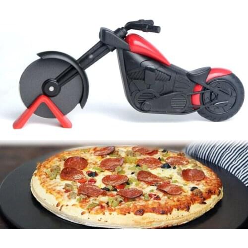 Motorcycle Pizza Cutter Stainless Steel Pizza Wheel Cutter Knife Bicycle Bike Motorbike Roller Pizza Chopper Slicer Peel Knives
