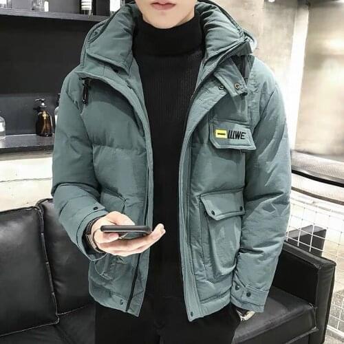 Mens New Thick Parkas Winter Jackets Fashion Solid Color Warm Jacket Men Casual Hooded Coat Outwear Windproof