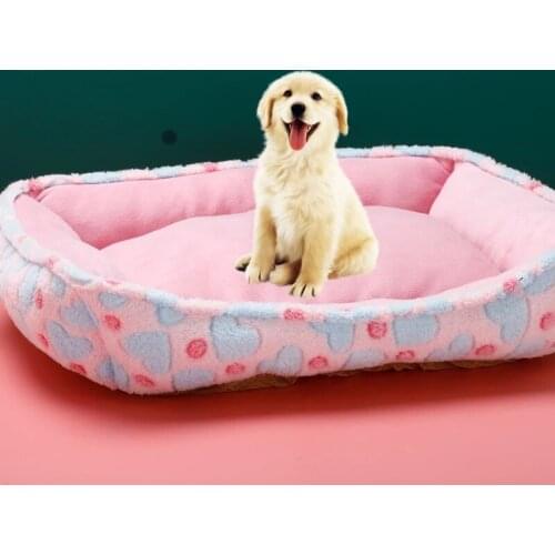 Pet Soft Litter Cat Kennel Plush Square Warm Dog Bed Warm Pad Pet Large Bed Cushion Product Supplies Accessories