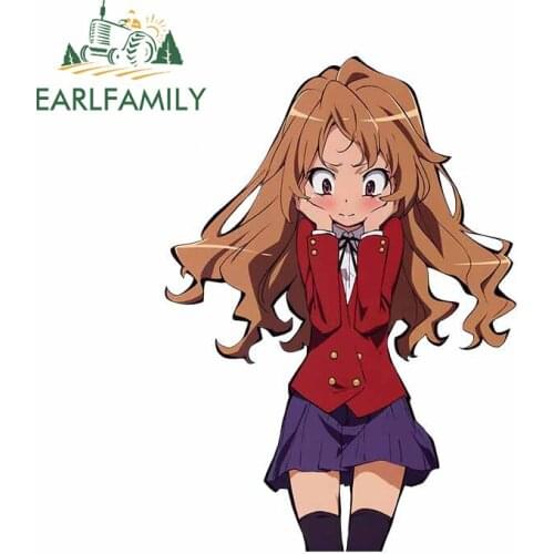 EARLFAMILY 13cm x 9.3cm For Toradora Funny Car Stickers Vinyl Material Decal Car Door Protector Waterproof For JDM SUV RV