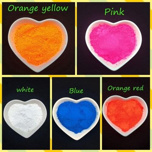 Mixed 5 colors,20g per color Neon Pigment Nail Polish Nail Decorations Fluorescence Effect Nail Glitter Fluorescent Powder 100g