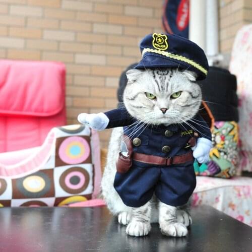 New Hot Sale Cats outfit small Dogs Puppy pet Costume Clothes funny suit Policeman Uniform Cosplay Costumes Cat supplies