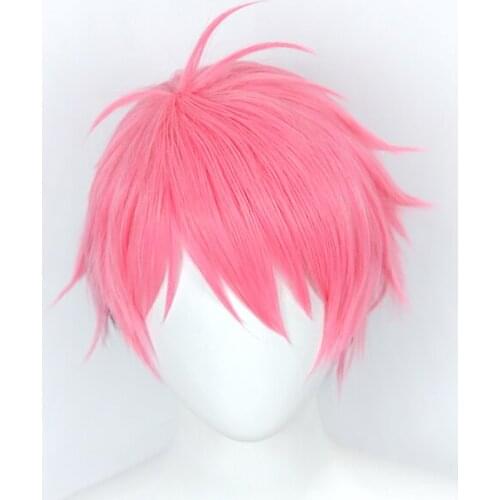 Anime SSSS.DYNAZENON Gauma Cosplay Wig Gradient Short Heat Resistant Synthetic Hair Halloween Carnival + Wig Cap
