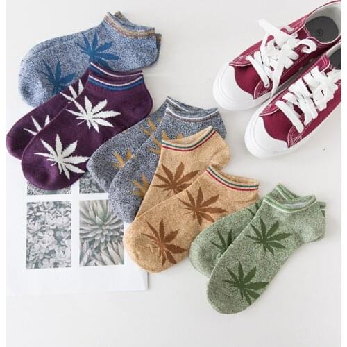 Peonfly Old Original Restore Ancient Ways Maple Leaves Happy Funny Men Man Hemp Full Cotton Motion Socks