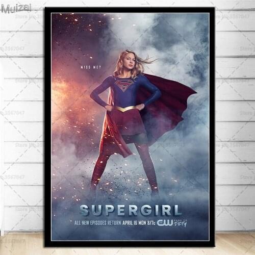 Supergirl Poster Hot TV Show Canvas Painting Posters and Prints Wall Art Picture for Living Room Home Decor