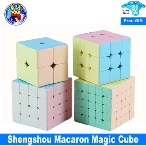 Shengshou Legend Macaron 2x2 3x3 4x4 5x5 Magic Cube Sensou Speed Cube Macaron Color Early Childhood Educational Fun Toy Cubo