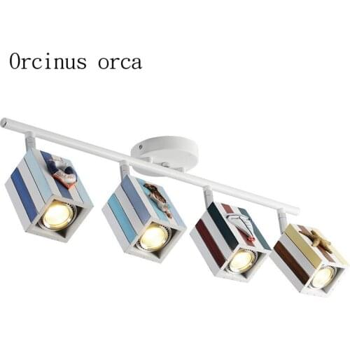 Mediterranean creative cartoon LED lighting living room background wall children bedroom modern simple LED track light